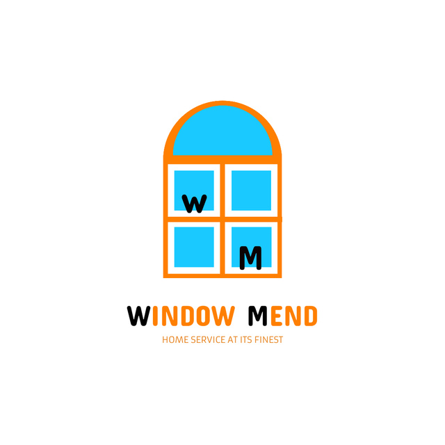 Ontwerpsjabloon van Logo 1080x1080px van Emblem with Illustration of Window