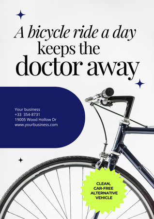 Inspirational Quote about Cycling Poster Design Template