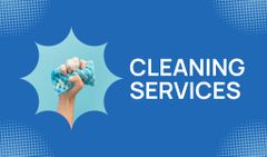 Cleaning Services Ad with Female Hand Holding a Cleaning Sponge