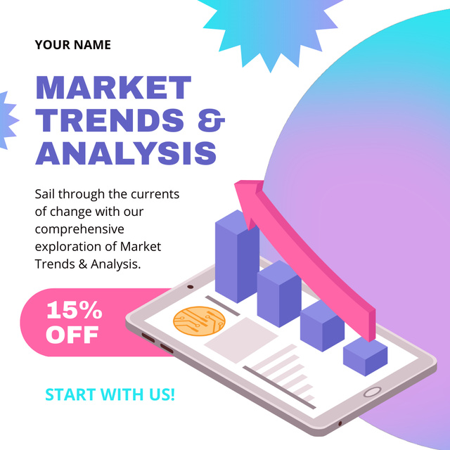 Market Trends and Analytics at Discount Animated Post Šablona návrhu