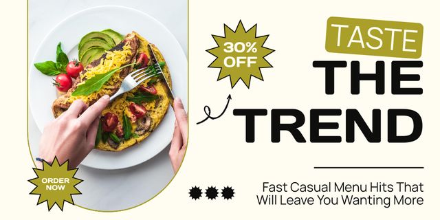 Plantilla de diseño de Ad of Fast Casual Food Menu Trends Twitter 