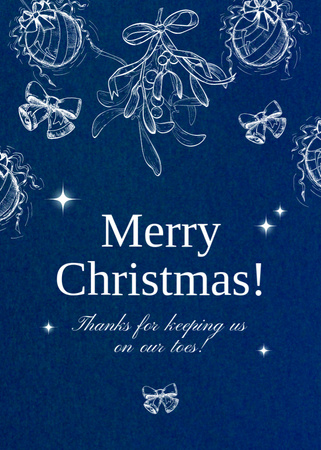 Vánoční pozdrav s ilustrací dekorací Postcard 5x7in Vertical Šablona návrhu