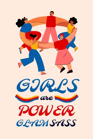 Plantilla de diseño de Girl Power Inspiration with Women on Riot Tumblr 
