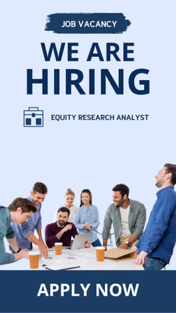 We Are Hiring Equity Research Analyst Instagram Story Design Template