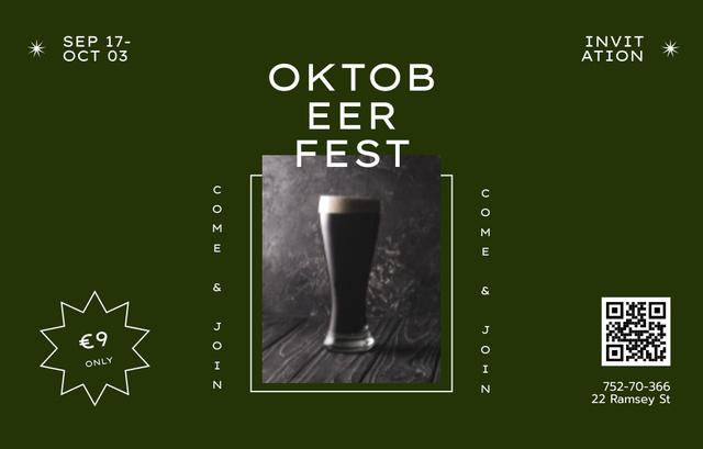 Szablon projektu Oktoberfest Celebration Announcement With Ad of Fixed Price Invitation 4.6x7.2in Horizontal