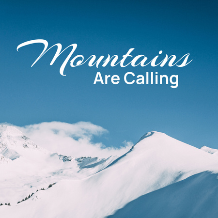 Travel Inspiration with Blue Mountain Lake Instagram Design Template