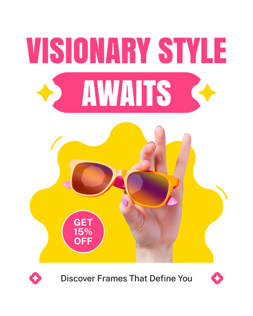 Visionary Style Offer with Discount Instagram Post Verticalデザインテンプレート