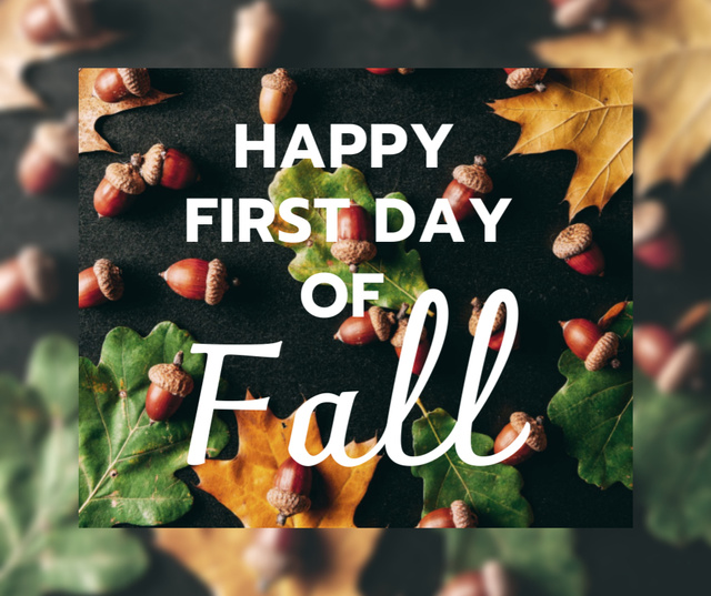 First Day of Fall Announcement Facebook Πρότυπο σχεδίασης