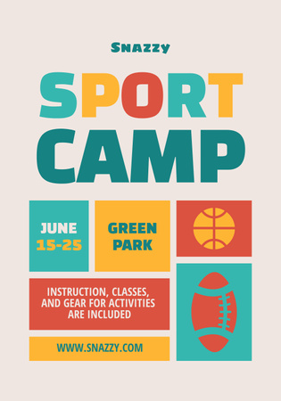 Sport Camp Ad Poster 28x40in Design Template