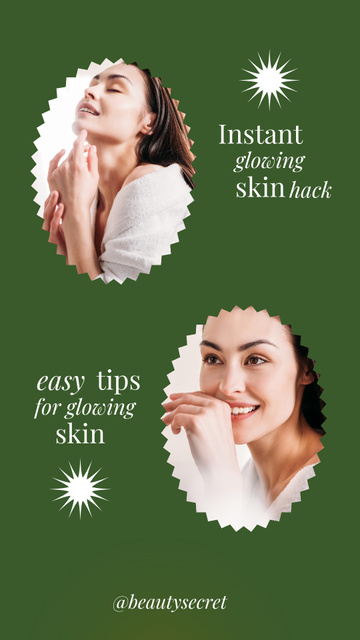 Skincare Educational Tips for Glowing Skin  Instagram Storyデザインテンプレート