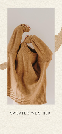 женщина, прячущаяся в теплом свитере Snapchat Geofilter – шаблон для дизайна