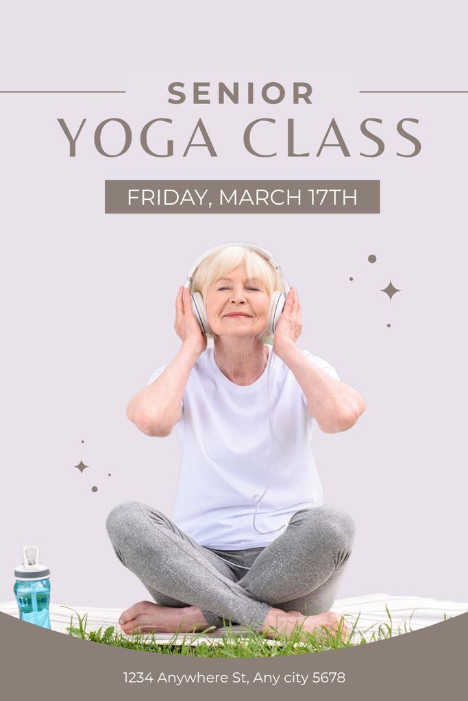 Designvorlage Yoga Class For Senior In Spring für Pinterest