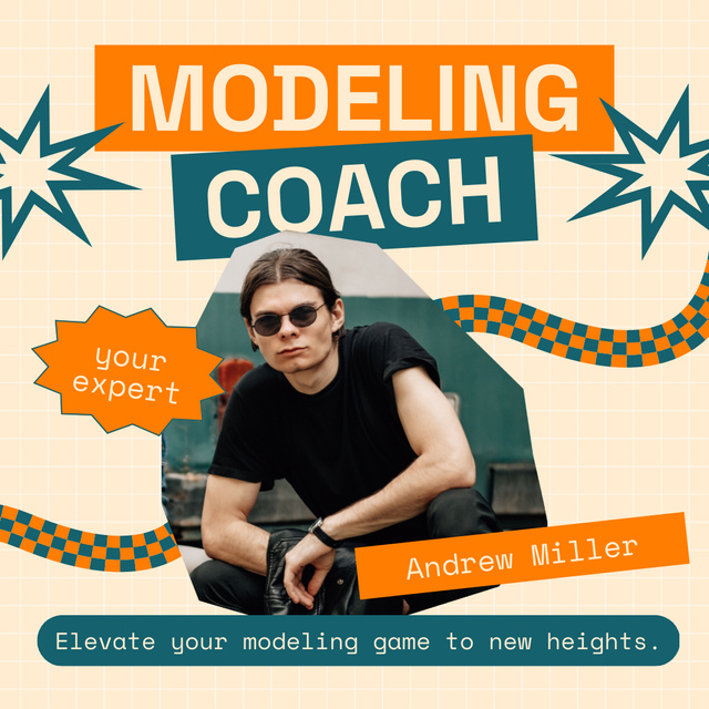 Designvorlage Model Coach Services Announcement für Instagram