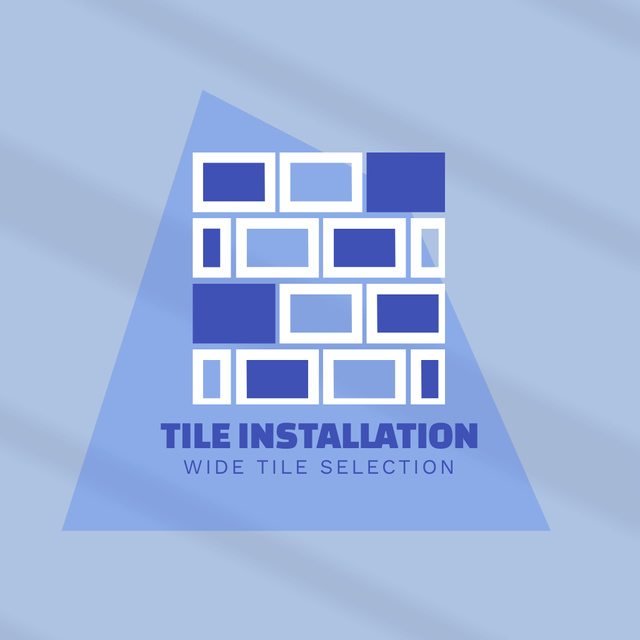 Colorful Tiles Floor Installation Service Animated Logo Design Template