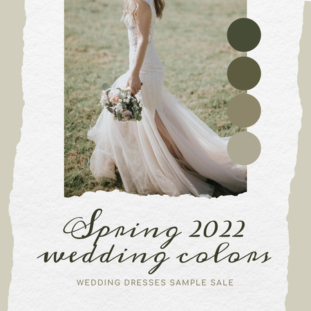 Wedding Bridal Salon Announcement Instagram AD Tasarım Şablonu