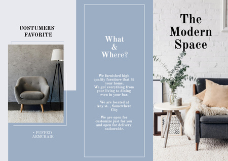 Modern and Stylish Furniture Sale Offer Brochure Din Large Z-fold Šablona návrhu