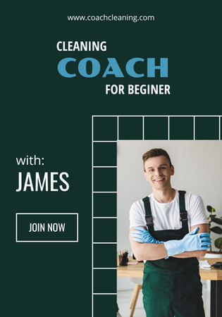 Template di design Cleaning Coach Services Offer Poster 28x40in
