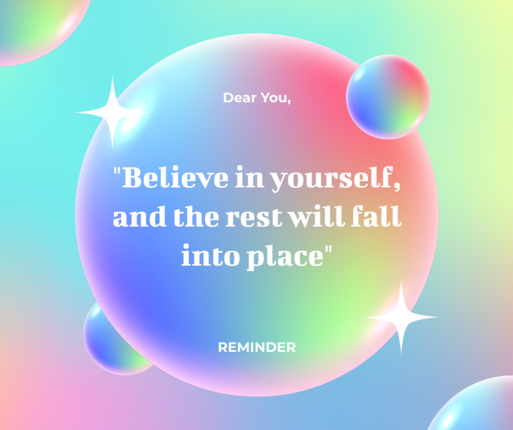 Inspirational Quote about Believing in Yourself Facebook Šablona návrhu