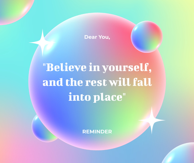 Inspirational Quote about Believing in Yourself Facebook Design Template
