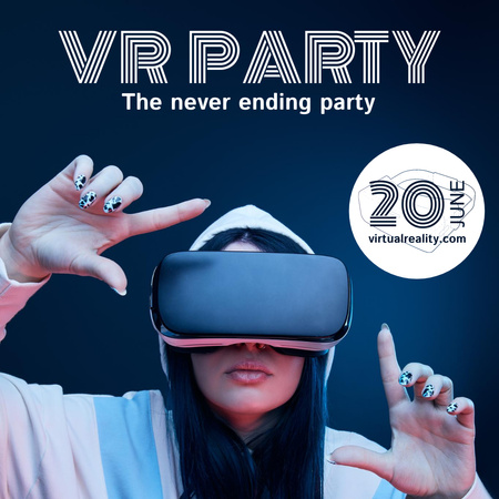 Virtual Party Invitations Instagram Design Template