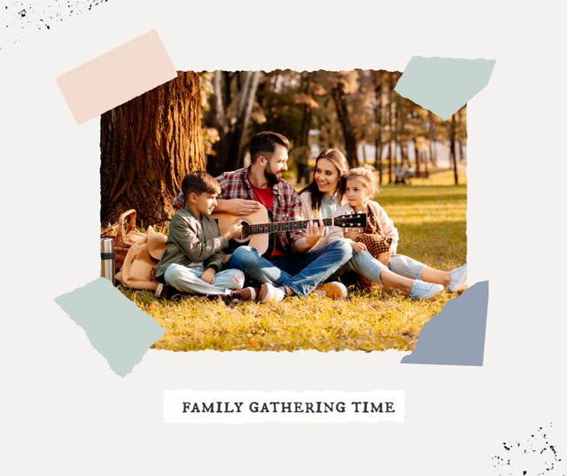 Family Gathering Time with People making Barbecue Facebook Tasarım Şablonu