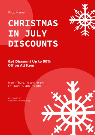  Christmas Sale Announcement in July Flyer A5 Design Template