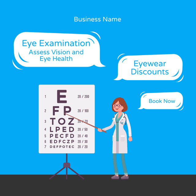 Vision Testing Services with Experienced Ophthalmologist Animated Postデザインテンプレート