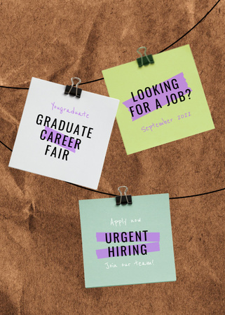 Graduate Career Fair Announcement with Stickers for Notes Flayer – шаблон для дизайна