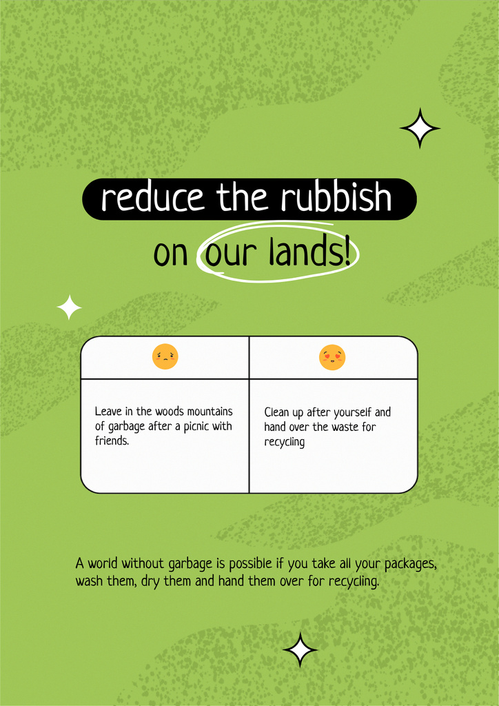 Waste Recycling Concept Motivation Poster Design Template