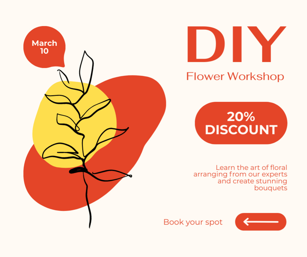 Spring Workshop on Floral Decoration Facebook Πρότυπο σχεδίασης