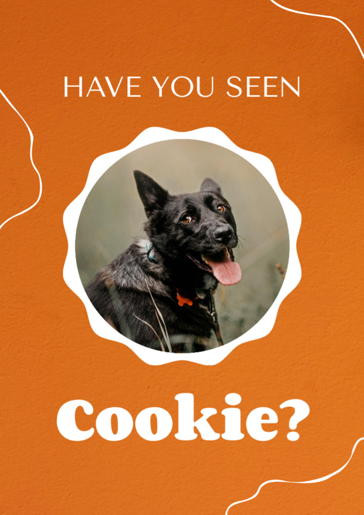 Announcement about Missing Black Dog Flyer A4 Design Template