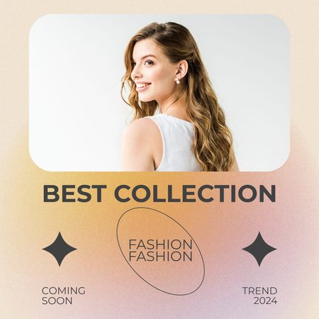Модная коллекция летней одежды в градиенте Instagram – шаблон для дизайна