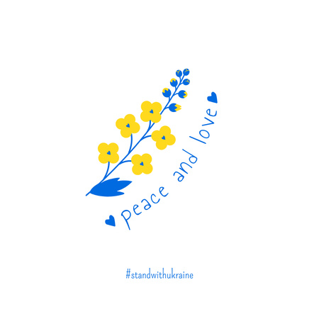 Ontwerpsjabloon van Instagram van Flowers to Stand with Ukraine