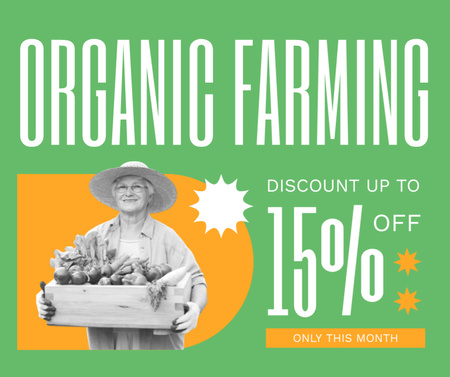 Szablon projektu Zniżka na produkty organiczne dla gospodarstw rolnych tylko w tym miesiącu Facebook