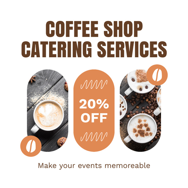 Stunning Coffee Catering Service At Lowered Price Instagram AD Tasarım Şablonu