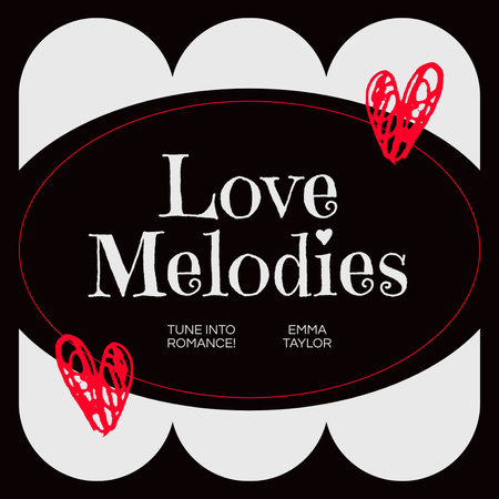 Valentine's Day Love Melodies Album Cover Design Template