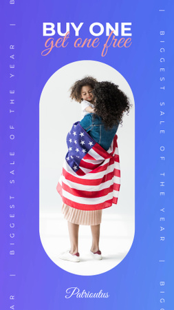 Plantilla de diseño de USA Independence Day Sale Announcement Instagram Video Story 