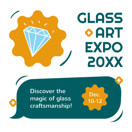 Glass Art Expo Event Announcement Animated Post Design Template