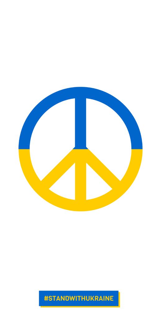 Modèle de visuel Peace Sign with Ukrainian Flag Colors - Graphic