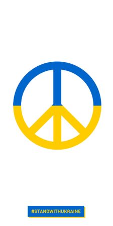 Peace Sign with Ukrainian Flag Colors Graphic Design Template