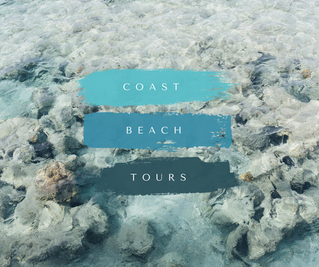 Summer Inspiration with Corals Underwater Facebook Design Template