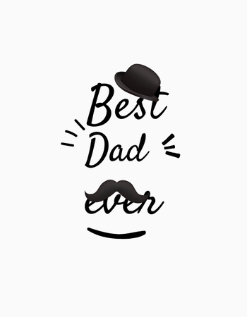 Modèle de visuel salutation de la fête des pères avec moustache - T-Shirt