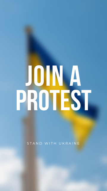 Designvorlage Join a Protest for Ukraine für Instagram Story