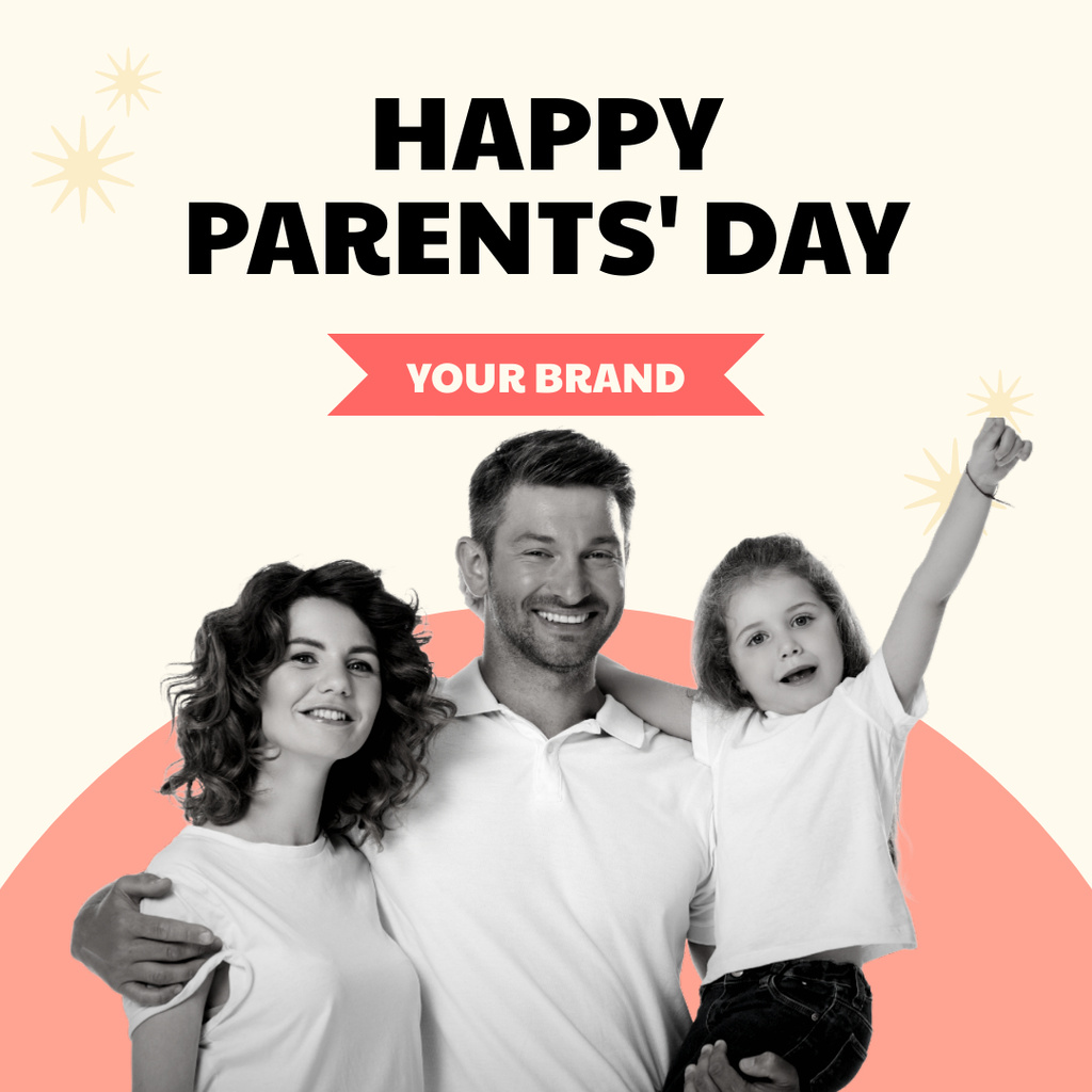Ontwerpsjabloon van Instagram van Happy Parent's Day Congrats In Beige