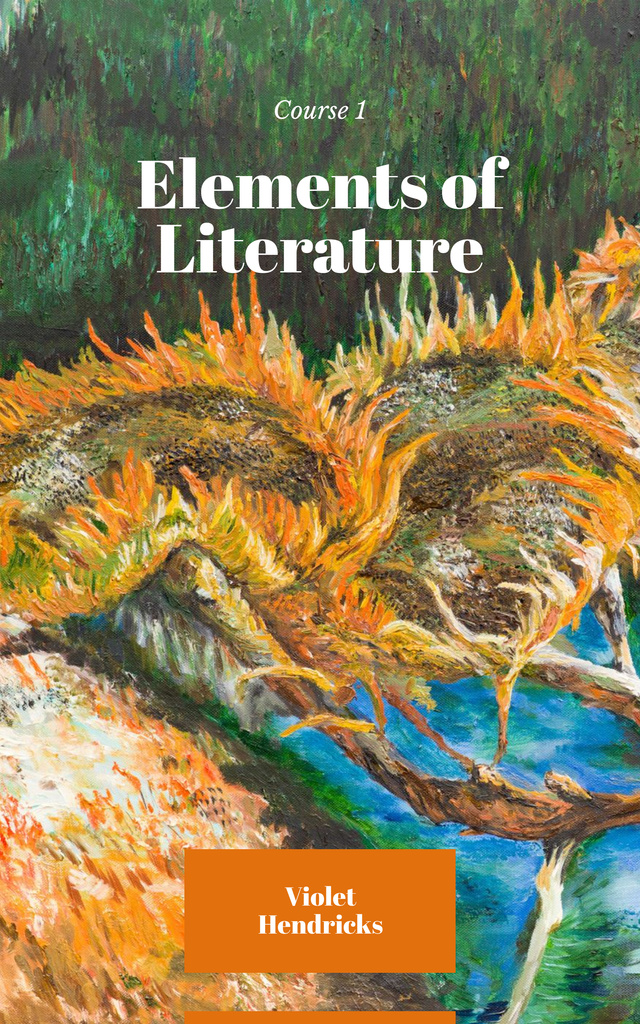Literature Study Course Offer with Blooming Sunflowers Book Cover tervezősablon