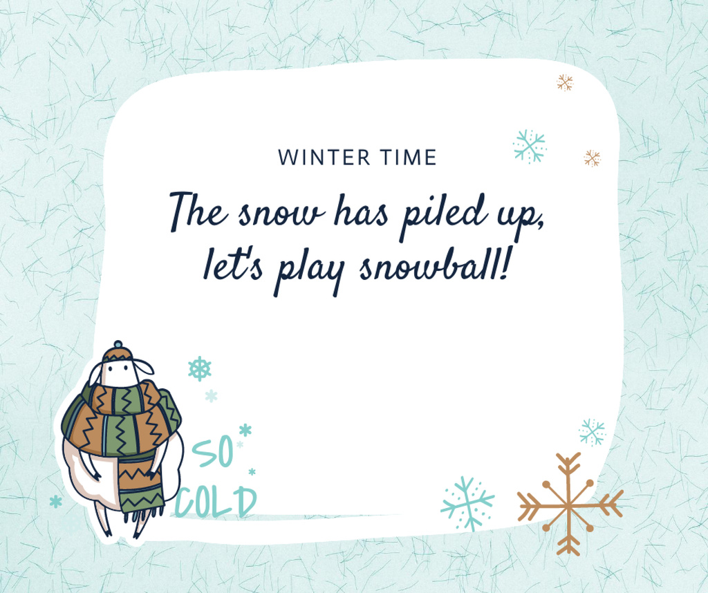 Winter Inspiration with Cute Character Facebook Design Template
