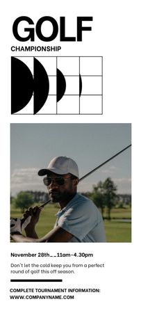 Plantilla de diseño de anuncio del campeonato de golf Invitation 9.5x21cm 