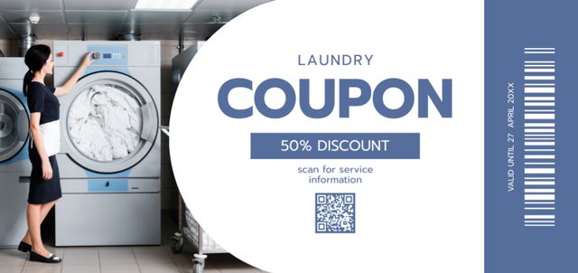 Huge Discount Voucher for Best Laundry Services Coupon Din Large Design Template
