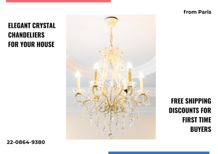 Crystal Chandeliers for Sale Poster A2 Horizontal Design Template