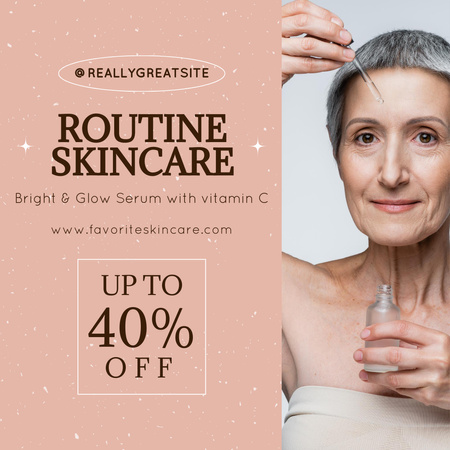 Platilla de diseño Routine Skincare Serum With Discount Instagram